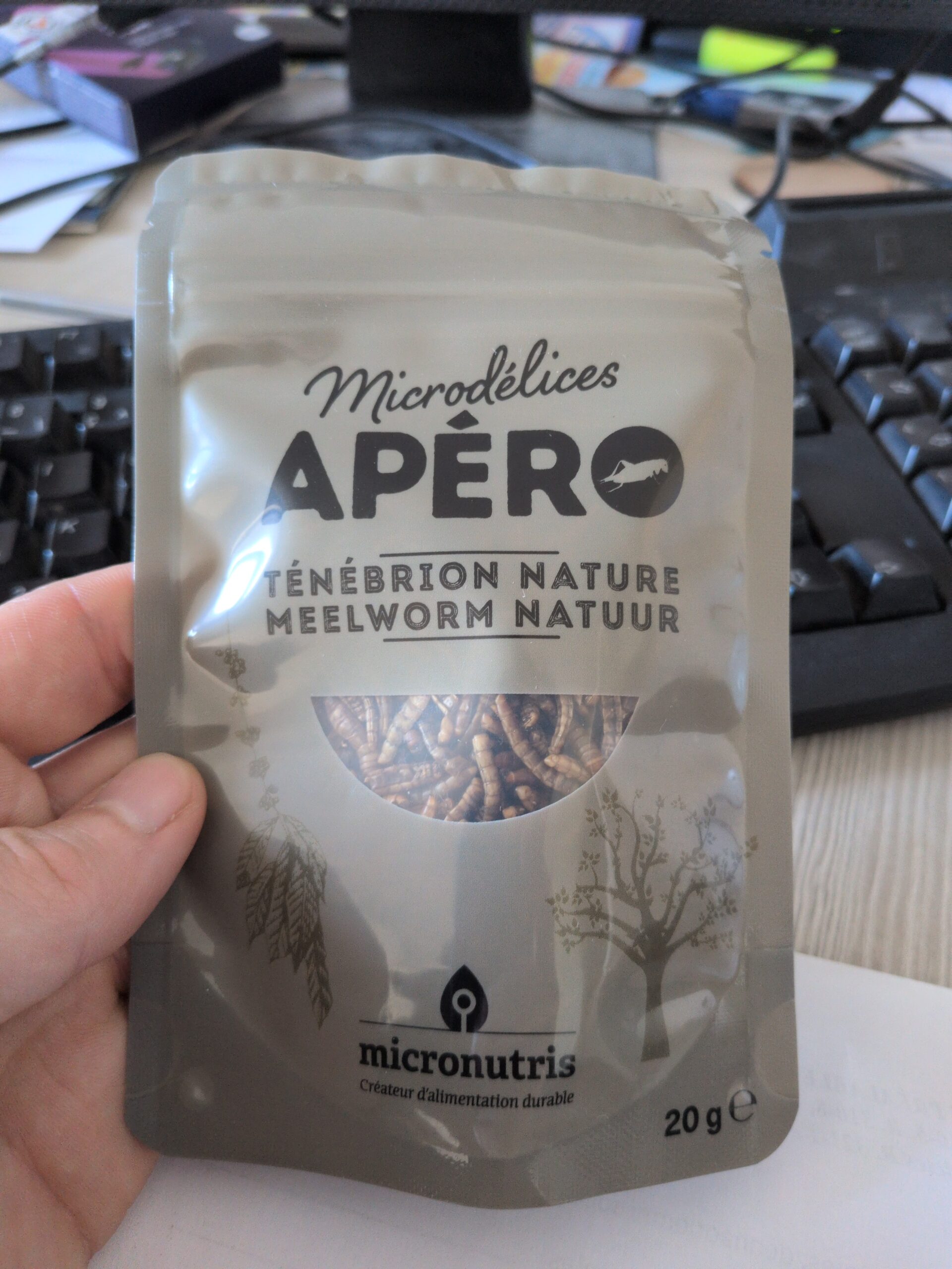 Sachet de vers de farine apéritifs nature, 20 g