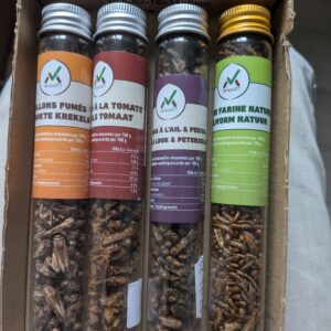 Tubes de vers de farine apéritifs aromatisés, 13 g